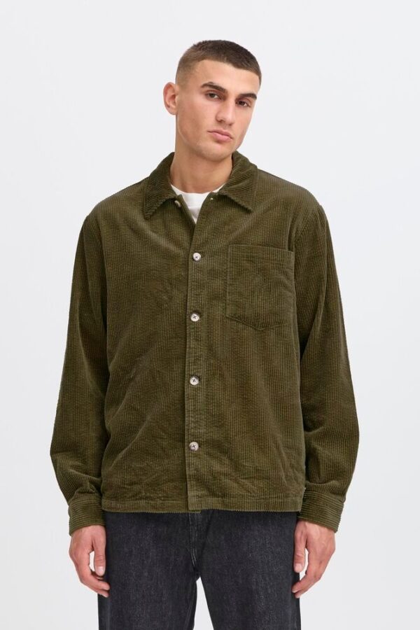 !Solid - Cord Overshirt - Forest Green