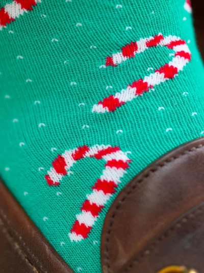 Swole Panda Bamboo Socks - Candy Cane