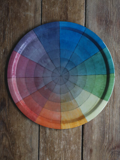 Vintage Colour Wheel Enamel Tray - Large