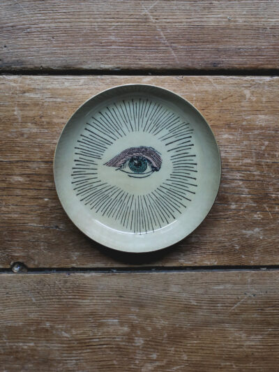 Eye Round Enamel Tray - Small