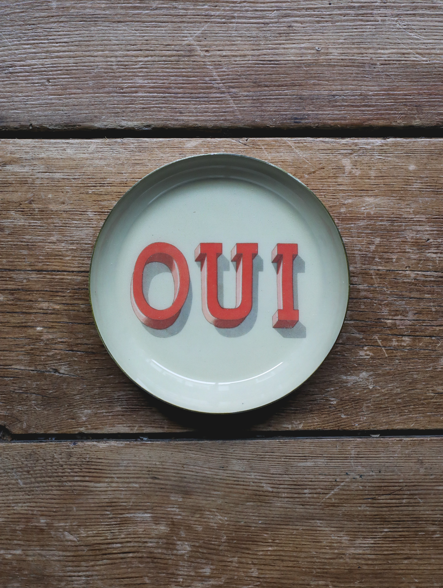 Oui Round Enamel Tray - Small
