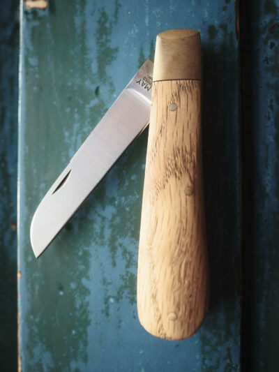 Michael May Knives - Handmade Large Lambfoot Pocket Knife - Oak