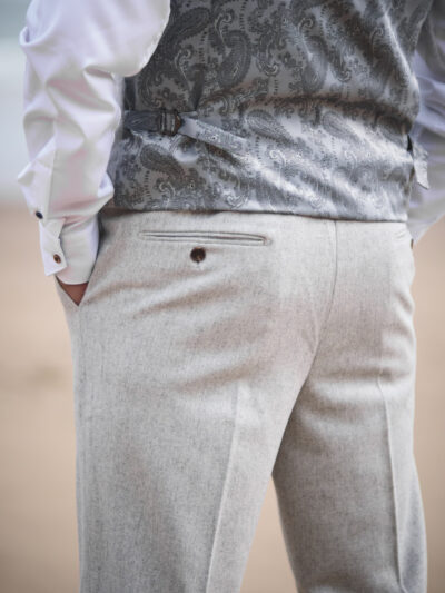 Marc Darcy - Archie Silver Grey Tweed Trousers