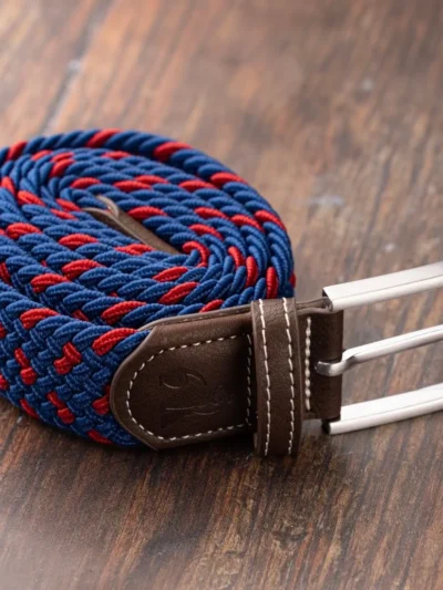 Swole Panda - Recycled Woven Belt - Navy / Burgundy Spot