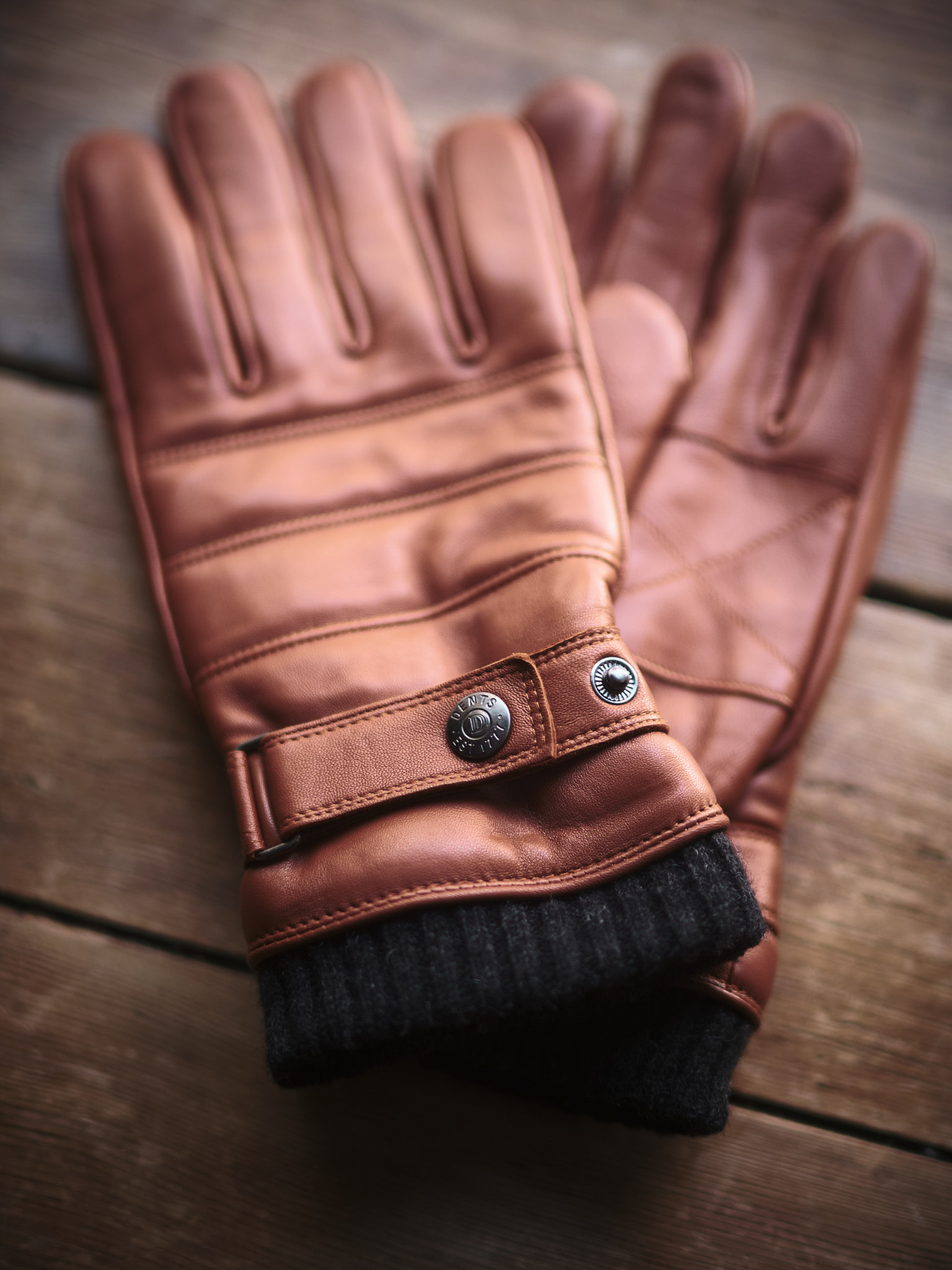 Brown chestnut mens leather gloves
