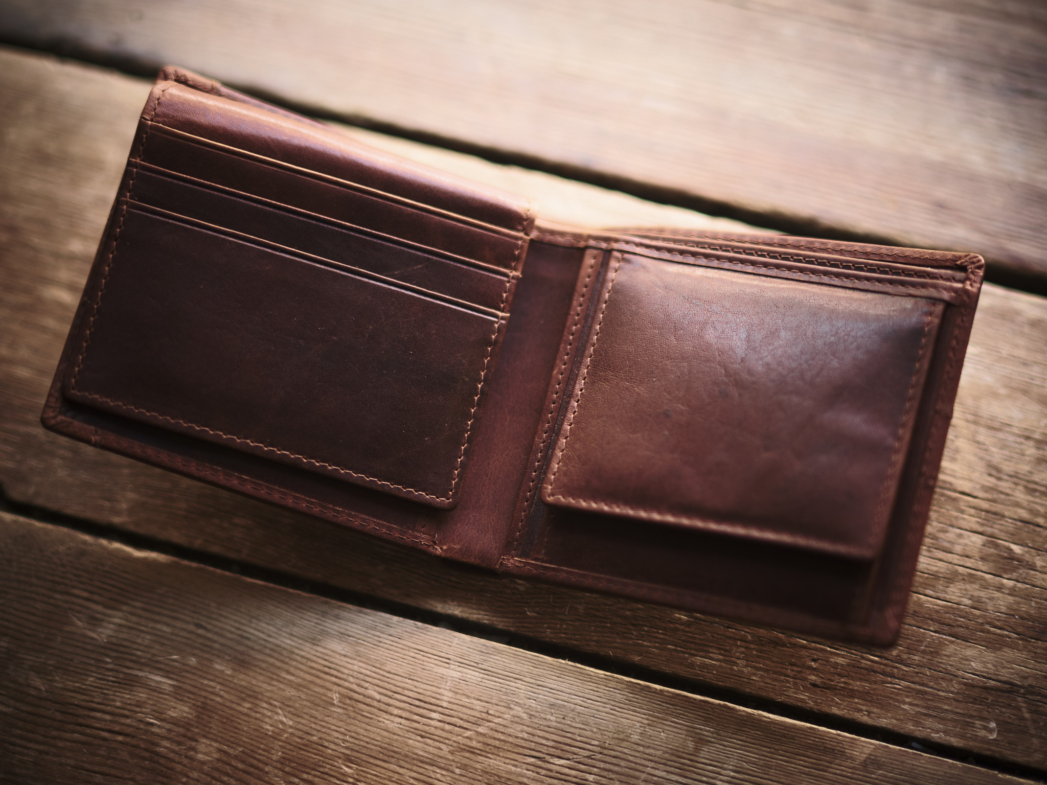Classic brown leather men's wallet