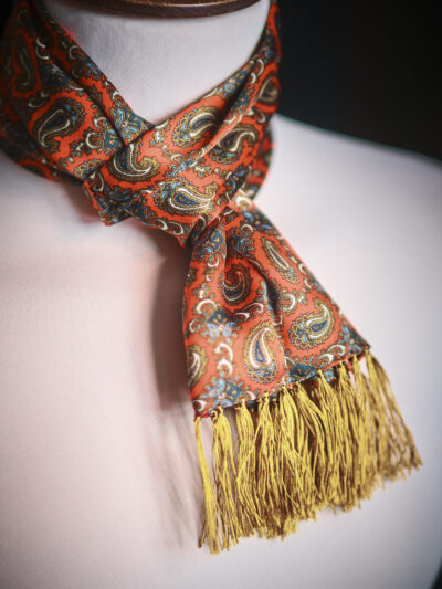 Tootal silk scarf in red with a paisley design
