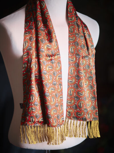 Tootal silk scarf in red with a paisley design