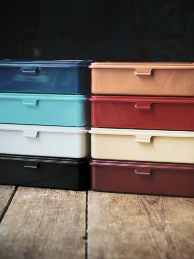 Japanese toolboxes in assorted colours