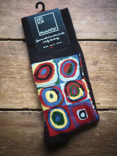 Socks featuring artwork of Vasily Kardinsky Squares with Concentric Circles