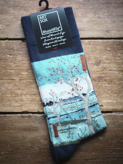 Socks featuring artwork of Utagawa Hiroshige View of Mount Fuji