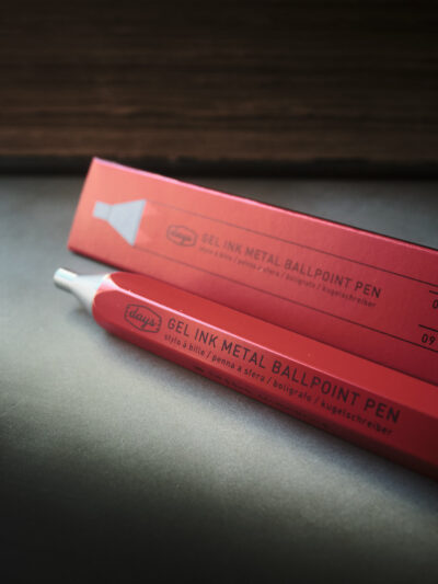 A modern contemporary Japanese ballpoint pen in red metal