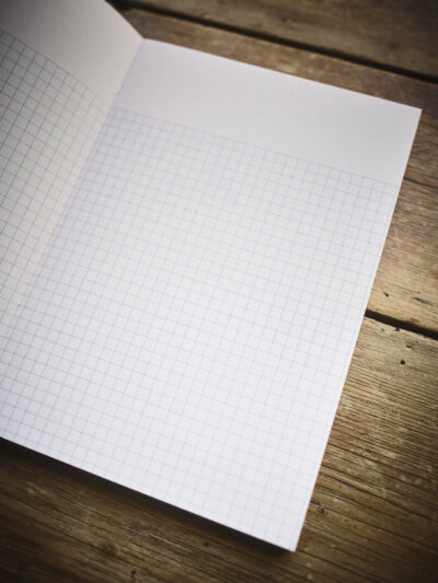 Squared paper in a contemporary notebook